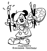 A coloring page of mickey mouse